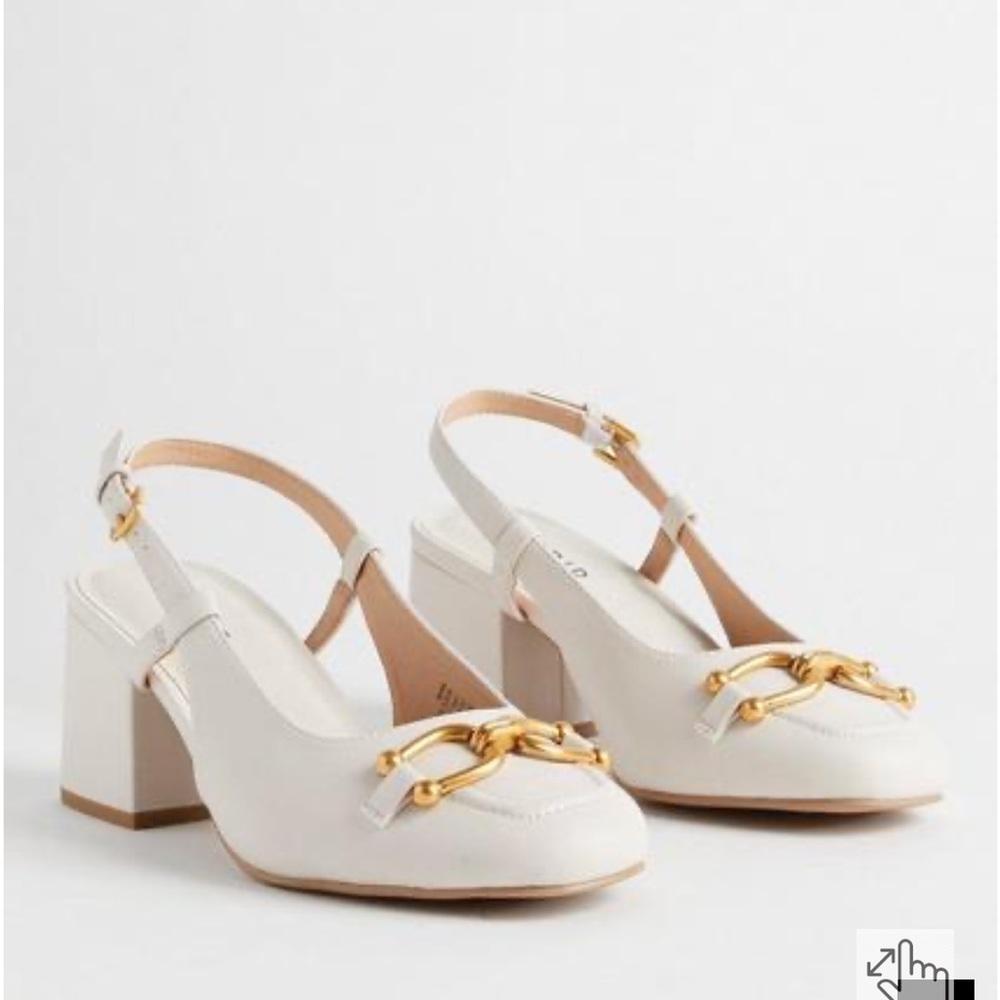 Slingback Block Heel with Hardware (WW)
